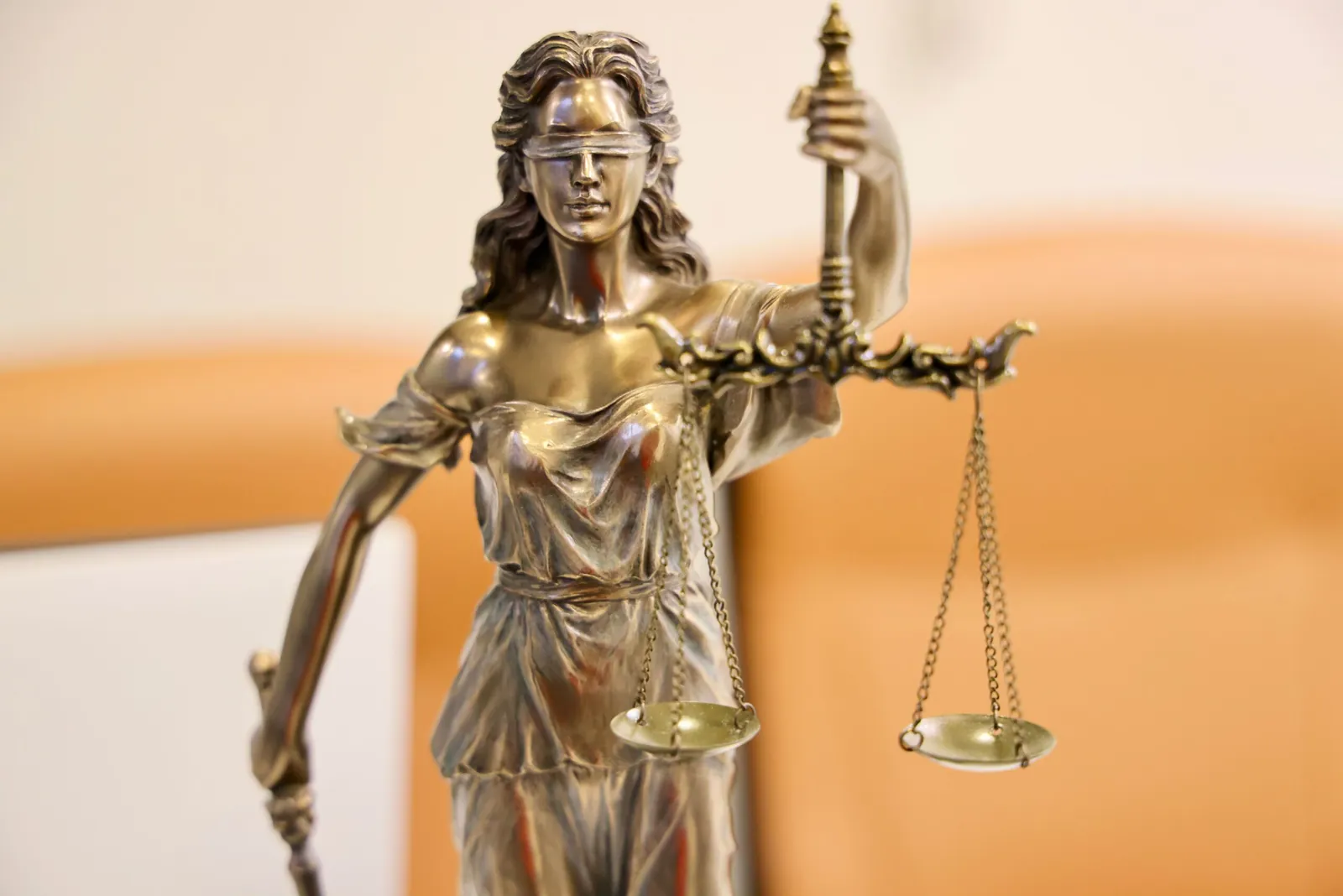 Lady Justice statue holding scales