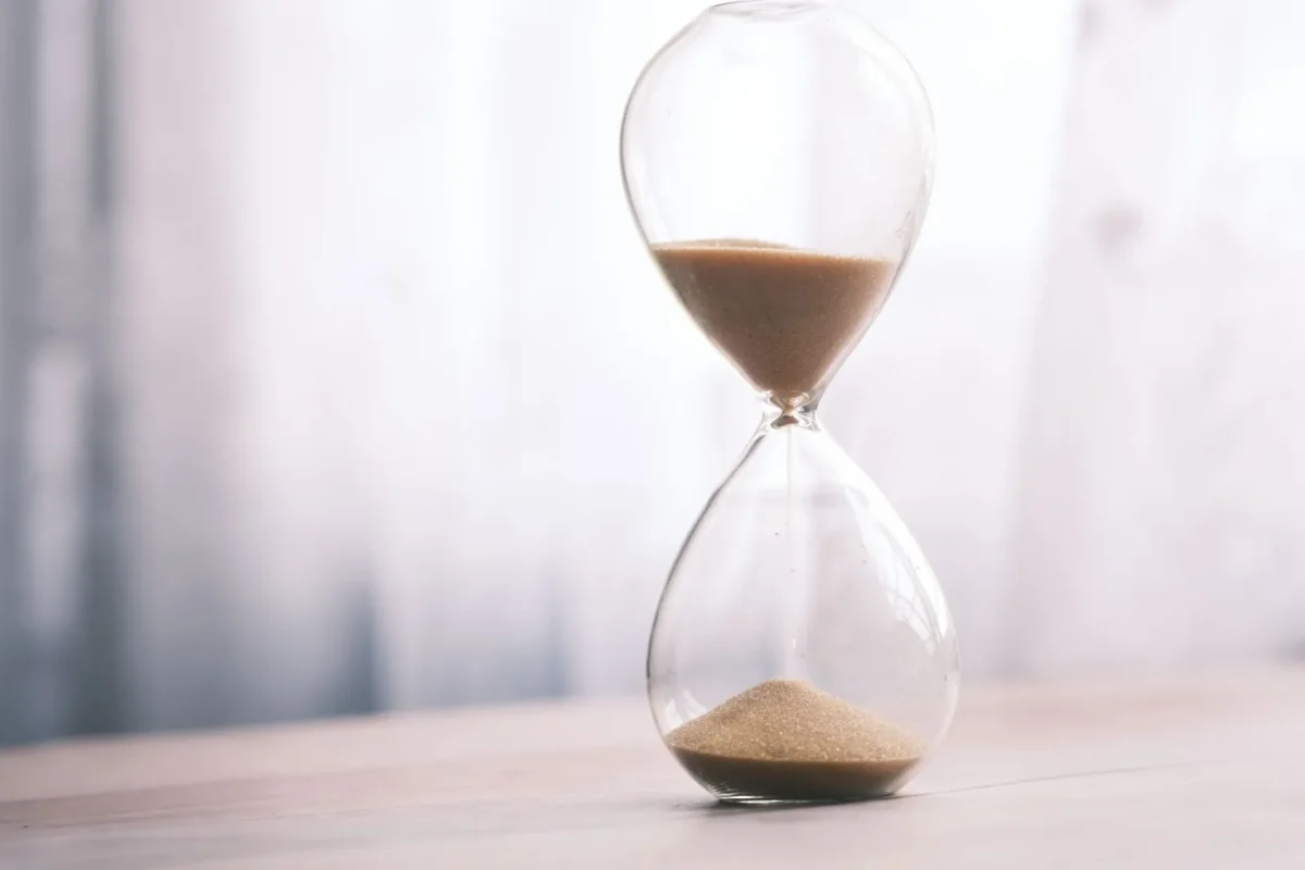 Hourglass with sand running out